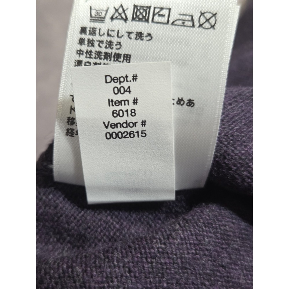 Eddie Bauer Merino Wool Blend Sweater Mens Large Purple Long Sleeve V Neck NWOT - Picture 6 of 9